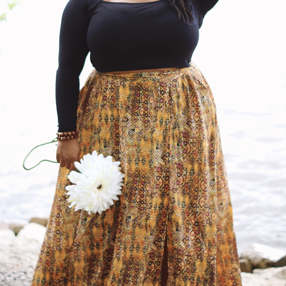 Lane Bryant: Flowy Maxi Skirt with Split